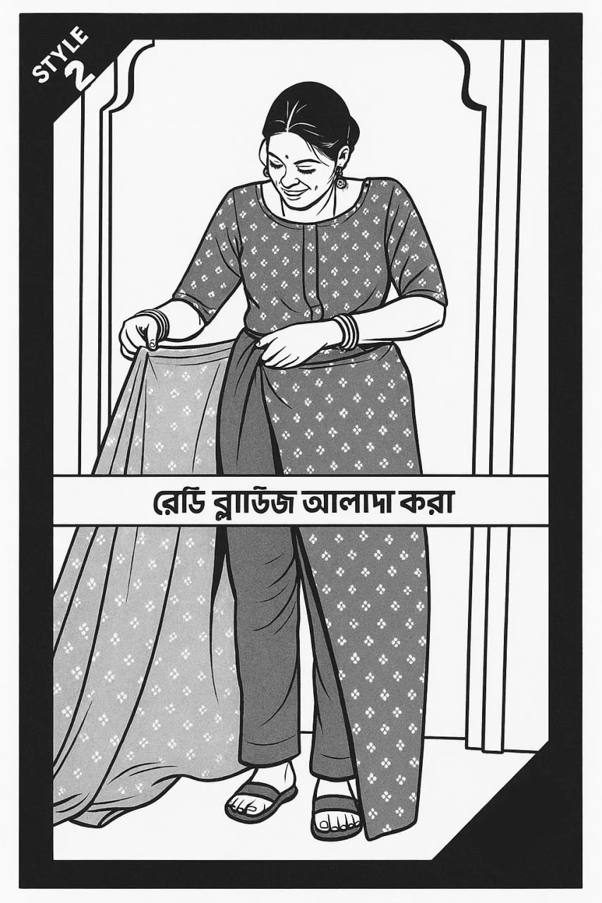 স্টাইল ২ঃ রেডি ব্লাউজ আলাদা করা